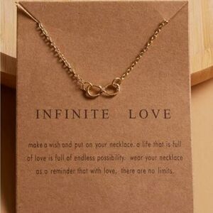 NWT, Gold Infinity Infinite Love Pendant Necklace